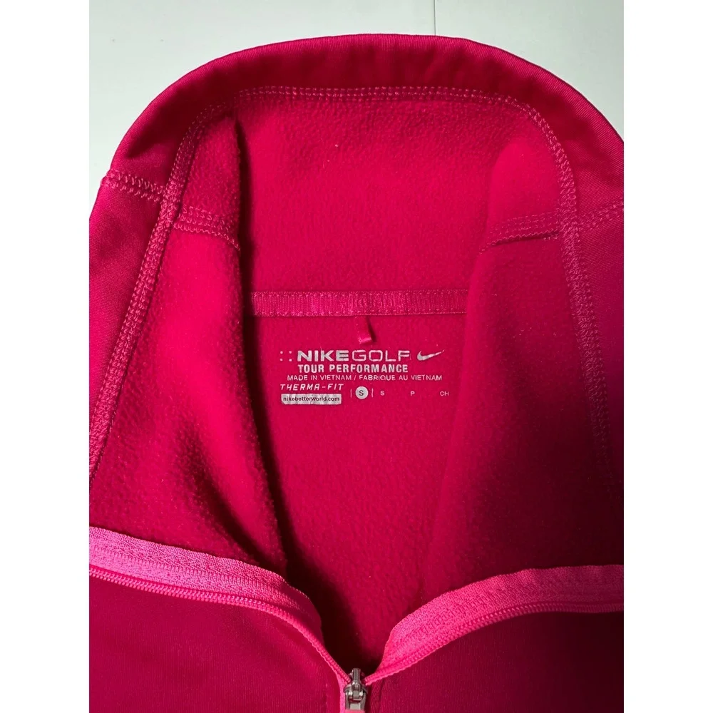 Nike Golf Tour Performance Therma-FIT Full Zip Fleece Jacket Pink Womens Small